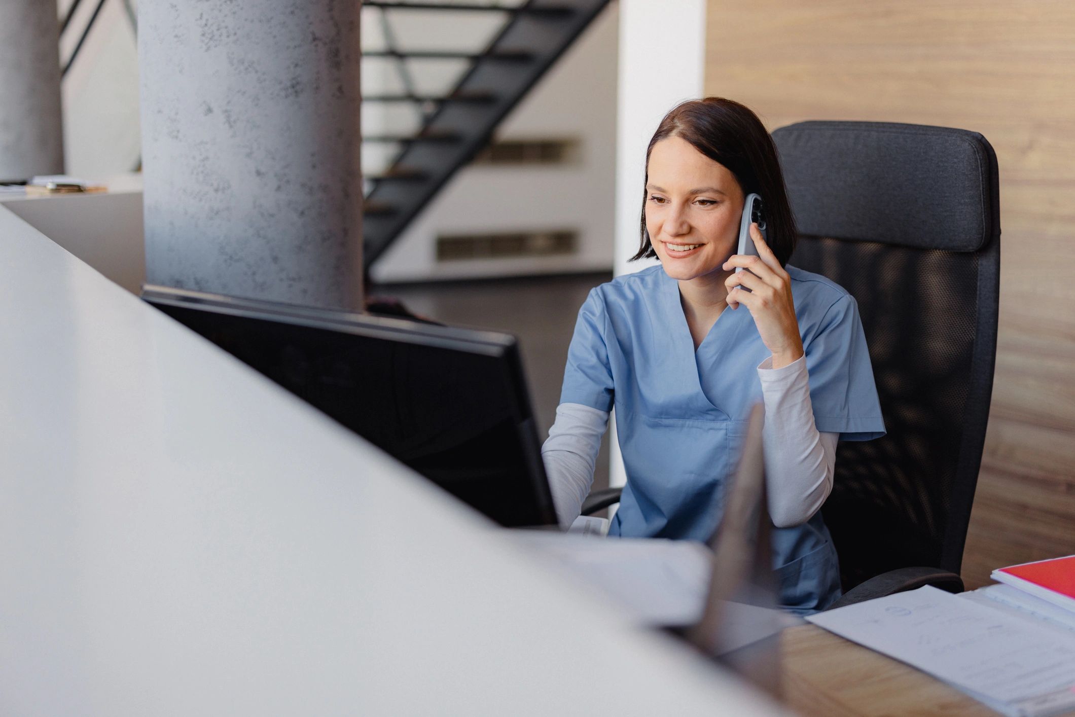 friendly dental receptionist